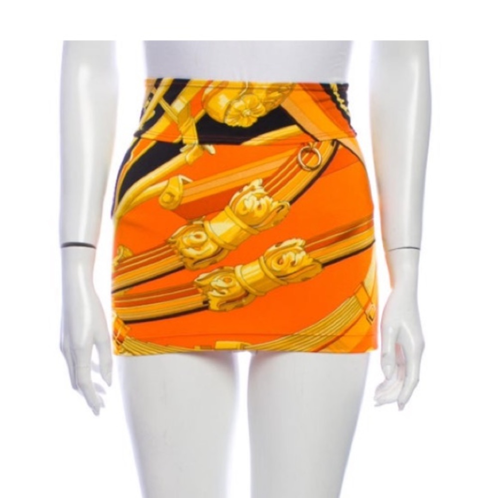 Hermes Scraf Print Skirt
